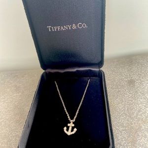 Tiffany&Co. Diamond Anchor Pendant Necklace